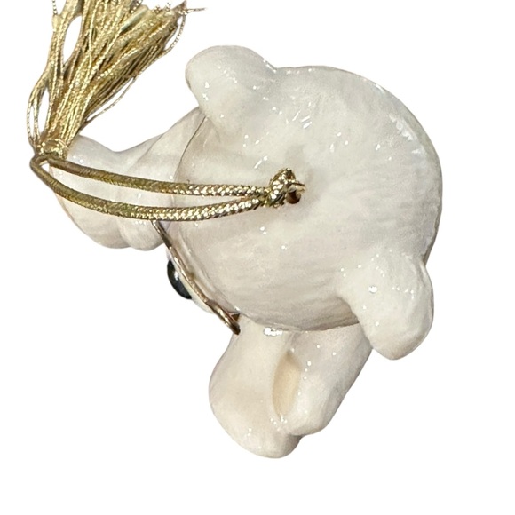 LENOX Teddy's 100th Anniversary Ornament - Ivory Bone China 24K Gold Plate Trim - Picture 6 of 11
